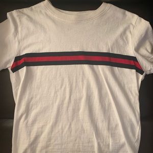 Brandy Melville Black and Red Strip Tee-Shirt
